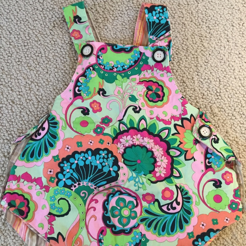 Left Bank Babies, reversible Print baby romper
